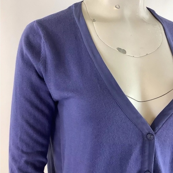 Comptoir Des Cotonniers Sz S Silk Cotton Lightweight Button Cardigan Blue - Picture 2 of 6